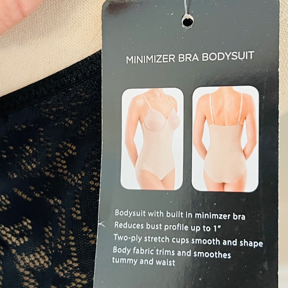 Wacoal Reshape Minimizer Bra Bodysuit Black Lace 801210 Moderate Control 36DD - Picture 5 of 6